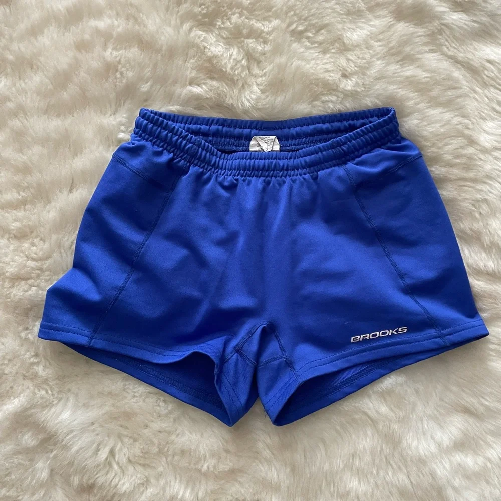 Brooks spandex shorts blue size small s athletic volleyball running💙🤍